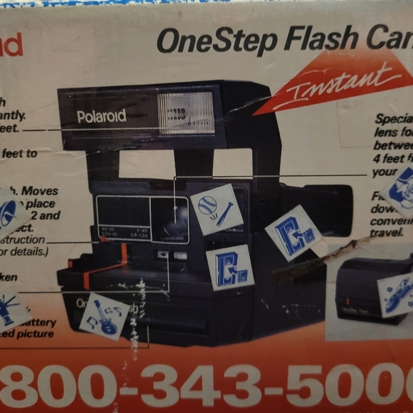 Polaroid Red Stripe One Step- Pre-Owned With Box , Works ! - Picture 2 of 3